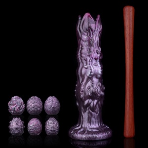 N-MR5313 Toy Ovipositor with 5 Eggs Manual Laying Egg Stick Push Ovipositor Hollow <b>Dildo</b> - Product Image 5