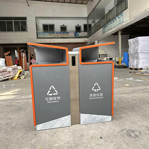 Ngoài Trời Thùng Rác Có Thể Thép Không Gỉ Vỏ Hộp Thành Phố Đường Phố Công Viên Sắp Xếp Thùng Rác Bin Khách Sạn Kim Loại Tái Chế Hộp Bằng Gỗ Chất Thải Bin - Product Image 5