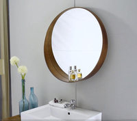 Miroir LED ovale rétroéclairé au design moderne et naturel pour coiffeuse, hôtel, salle de poudre, chambre à coucher - Vente en gros