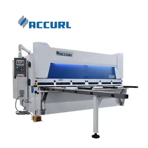 Gunting Guillotine Accurl 8X4000 dengan kontroler CNC ELGO P40T Jerman