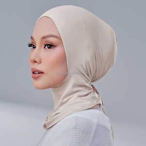 Bonnet <span class=keywords><strong>Najwa</strong></span> en jersey de coton respirant et léger avec couvre-cou intégral et cordons ajustables - Product Image 4