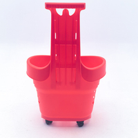 Panier en plastique PP portable et durable avec roues Grand caddie de supermarché d'une capacité de 90L