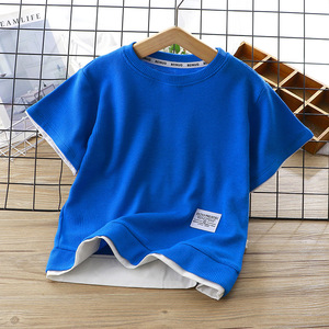 Ensemble deux pièces coréen en coton gaufré à manches courtes pour bébé garçon, collection été 2025 - Product Image 4