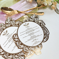 Royal Custom LOGO Gold Foil Menú Tarjetas Forma irregular Menú de boda