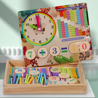 Jouets éducatifs en bois Montessori Nouveau puzzle d'apprentissage précoce Bâtons de comptage de numéros de bébé Ensemble d'aides pédagogiques en mathématiques Fourniture