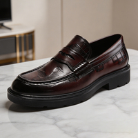Mocassins à pampilles pour hommes en cuir pleine fleur, rehaussant la taille de 5 cm, fabrication artisanale de 30 ans, vente en gros OEM ODM