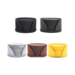 Sous-verre en verre de haute qualité avec coussinet en <span class=keywords><strong>feutre</strong></span>, protection de table, imperméable, lavable, pour café, boissons chaudes, tasses, sets de table - Product Image 5