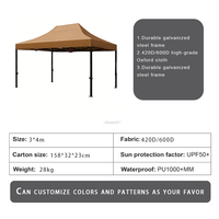 Tente de réception extérieure robuste 20x20 en tissu Oxford imperméable, double couche, pliable, toutes saisons, pour expositions et salons professionnels