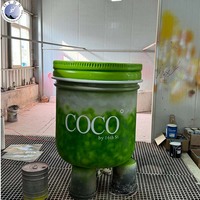 Escultura de Taza de Café de Fibra de Vidrio para Exteriores, OEM/ODM, Tamaño, Color y Logotipo Personalizables, Directo para Parques de Atracciones, Eventos y Espacios Públicos