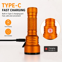 Linterna Táctica Compacta OEM 2000LM, 8 LED Recargables Tipo-C, Linterna de Aluminio 18650 con Luz Estroboscópica para Caza y Uso Diario