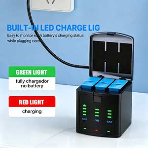 Boîtier de charge USB à 3 emplacements pour batteries <span class=keywords><strong>GoPro</strong></span> Hero 13 12 11 10 9 <span class=keywords><strong>8</strong></span>, compatible avec les batteries Li-ion Enduro HERO 12 11 10 9 <span class=keywords><strong>8</strong></span> - Product Image 3