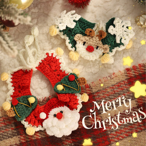 Huayuan Pet Supplies <b>Cat</b> Christmas Scarf Cartoon Winter Decorative <b>Plush</b> Collar For Pets - Product Image 1