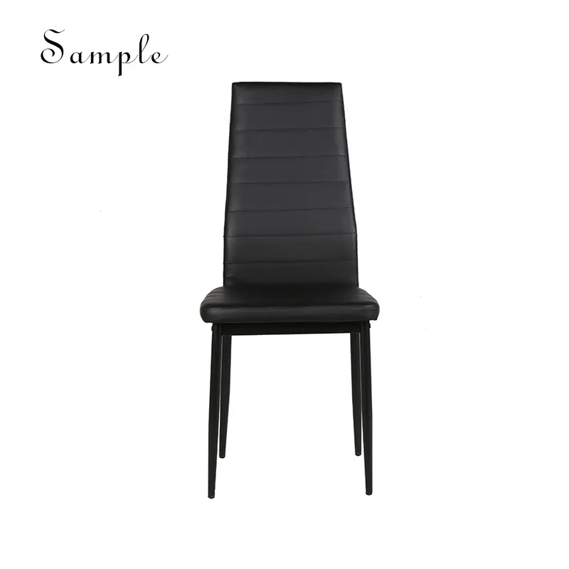 Cadeiras de hotel luxuosas de festa, cadeiras de couro preto e branco com parte traseira alta, cadeiras modernas para sala de jantar