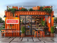 Maison en conteneur extérieur Cabine de kiosque à structure en acier pour café Conteneur de restauration rapide Maison de bar à café