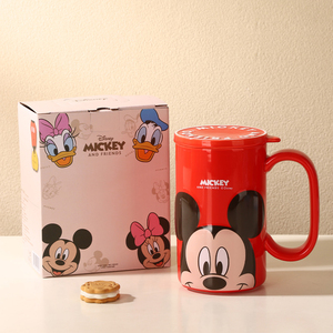 Taza de Café de Cerámica Grande de 690 ml con Diseño de Dibujos Animados, Linda Taza de Café con Tapa de <span class=keywords><strong>Mickey</strong></span>/<span class=keywords><strong>Minnie</strong></span>/Pato Donald - Product Image 3