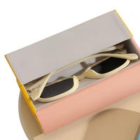 Étui à lunettes multicolore tendance à double couche, protection rigide, en cuir PU, en forme de U