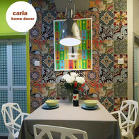 Carreaux en céramique marocains Zellige à motifs floraux, antidérapants, pour la décoration intérieure