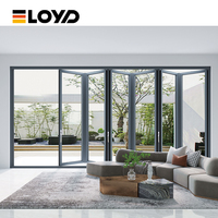 Portes pliantes modernes minimalistes en aluminium et PVC, double vitrage trempé, étanches, pour entrée commerciale, atelier, usage extérieur, style australien