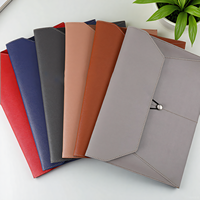 Carpeta de archivos A4 de cuero PU con estilo moderno, venta al por mayor, soporte de documentos multiranura impermeable de gran capacidad con hebilla de cuerda elástica