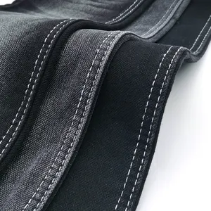 Vải Quần Áo Dệt Hoa Siêu Dày Với Lông Cừu Lưng Màu Đen Vải Jm Vải Denim Màu Đen Siêu Co Giãn Thiết Kế Mùa Đông D53C1266