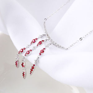 Joyería de Estilo Coreano ATTA GEMS para Mujer, Plata de Ley 925 Auténtica, Collar con Colgante de Rubí Creado para Compromiso - Product Image 5