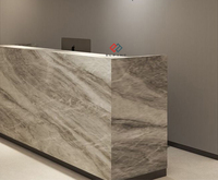 Meubles de réception en bois et marbre de style luxueux, bureau, clinique dentaire, comptoir de réception en marbre pour spa