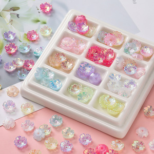 Accesorios de Uñas Acrílicos con Diseño de Flor de Sirena, 11mm, Parte Posterior Plana, Brillantes, Materiales para Joyería DIY, para Uñas, Horquillas y Pendientes - Product Image 3