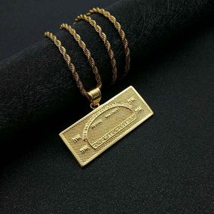 Collar con Colgante de Dólar en Acero Inoxidable Chapado en Oro y Diamantes, Diseño de 100 Dólares, Joyería Hip Hop, Regalo - Product Image 2