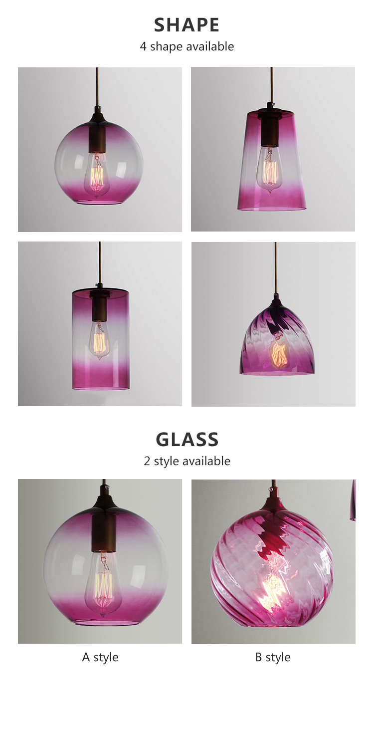 Competitive Price Decoration Home Office Hanging Lamp Red Coffee E27 Modern Chandelier Light