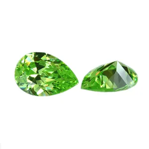 Cheap Price High Quality Pear Cut Green Color Preciosa Mystic Zirconia Cubic Zirconia CZ Stone Bulk Loose Stones Wholesale Price