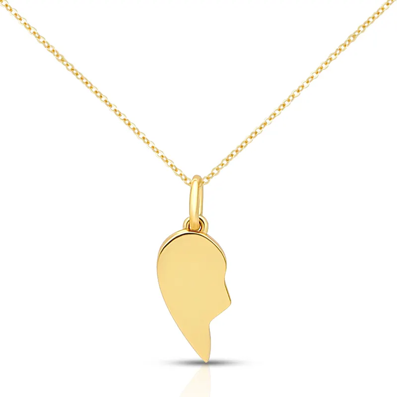 925 perak murni berlapis emas 2 huruf kustomisasi tersedia kalung Split setengah hati perhiasan terbaik teman kalung Set