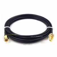 Câble d'extension d'antenne WiFi avec connecteur SMA mâle inversé vers prise SMA femelle inversée, assemblage coaxial RG174, fourni par l'usine