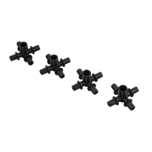 Conector de Riego por Goteo de <span class=keywords><strong>4</strong></span> Vías para Microirrigación de 6 mm, Conector de Boquilla para Tubería de Goteo, Divisor de Manguera - Product Image 1