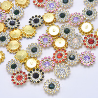 100 pièces de strass à coudre de 14 mm, motif fleur de tournesol, à griffes, en cristal à dos plat, base dorée, non thermocollants, fabriqués en Chine, pour robes de mariée et artisanat