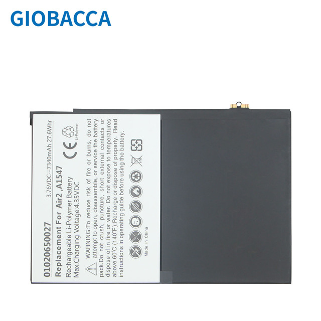 Replacement Tablet PC Battery New for IPad6 Air 2 A1547 A1566 A1567 3.76V 7340mAh