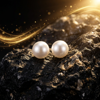Boucles d'oreilles en perles d'eau douce naturelles Aurora Mantou Bread Beads, argent 925, 6-13 mm, cadeau pour petite amie ou mère