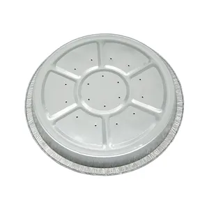 Piatti per torte monouso in argento contenitore per alimenti rotondo contenitore in alluminio 750 ml