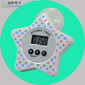 Stile cartone animato impermeabile digitale doccia Timer eco-friendly a forma di stella Display LCD magnetico 60 minuti conto alla rovescia