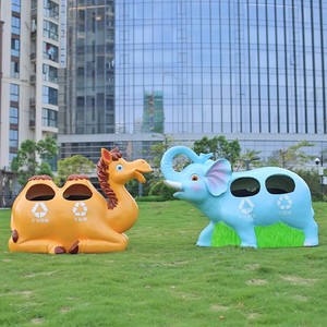 Poubelle décorative <span class=keywords><strong>en</strong></span> <span class=keywords><strong>résine</strong></span> <span class=keywords><strong>en</strong></span> forme d'animaux de dessin animé pour l'extérieur, escargot, grenouille, chameau, pour la décoration de parcs et d'aires de repos - Product Image 4