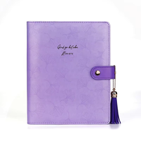 Carnet de notes en cuir PU avec mécanisme à anneaux, fermeture à pompon et ceinture