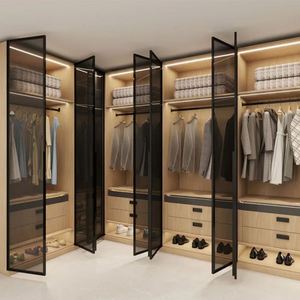 Armoire en bois, placard, vêtements, armoire de style moderne personnalisée, armoires portables, chambre à coucher, maison - Product Image 3