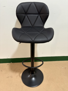 مقاعد بار أنيقة وبسيطة ومريحة ورمادية داكنة ، مقعد مرتفع خلفي عريض ، جلد مريح - Product Image 4