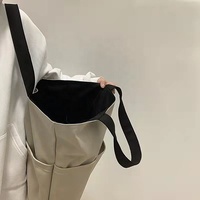 Couleur unie sac à main décontracté épaule sac fourre-tout grande capacité toile fermeture éclair Portable réutilisable Shopping plage