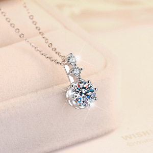 Fabrik-Großhandel: Anlaufbestellbare Halskette mit Moissanit, Silber-Zirkon-Halskette, 18k vergoldete Initialen-Halskette - Product Image 4