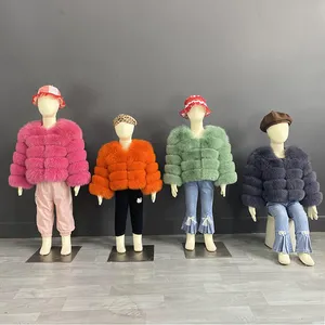 Personalizzazione all'ingrosso cappotto di pelliccia per bambini neonate giacca di vera pelliccia calda pelliccia di volpe naturale In autunno e inverno