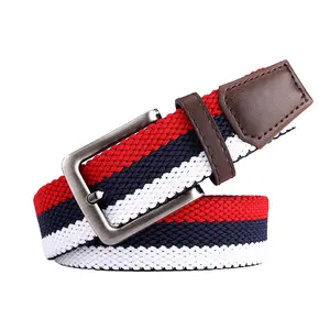 DP-3522 Fashion Outdoor Braided Elastic Fabric Stretch Woven Belts for Men