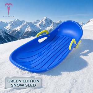 Luge pour enfants avec leviers de frein, dossier haut, pour deux personnes, en plastique HDPE, avec corde de traction, robuste, pour l'hiver, cadeau de Noël - Product Image 1