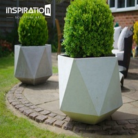 INSpiration - Pot de plante en béton GRC personnalisé, durable, d'occasion, en fibrociment, grand pot de jardin moderne, jardinières en forme de bol