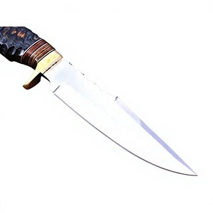 Cuchillo de Caza Personalizado de Acero Inoxidable, Hoja Fija con Punta Caída y Borde Dentado, Mango de Madera, Cuchillos para Acampar al Aire Libre - Product Image 3