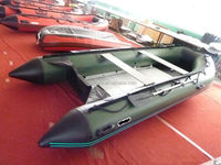 Bateau gonflable miniature vert et noir, bateau de pêche gonflable